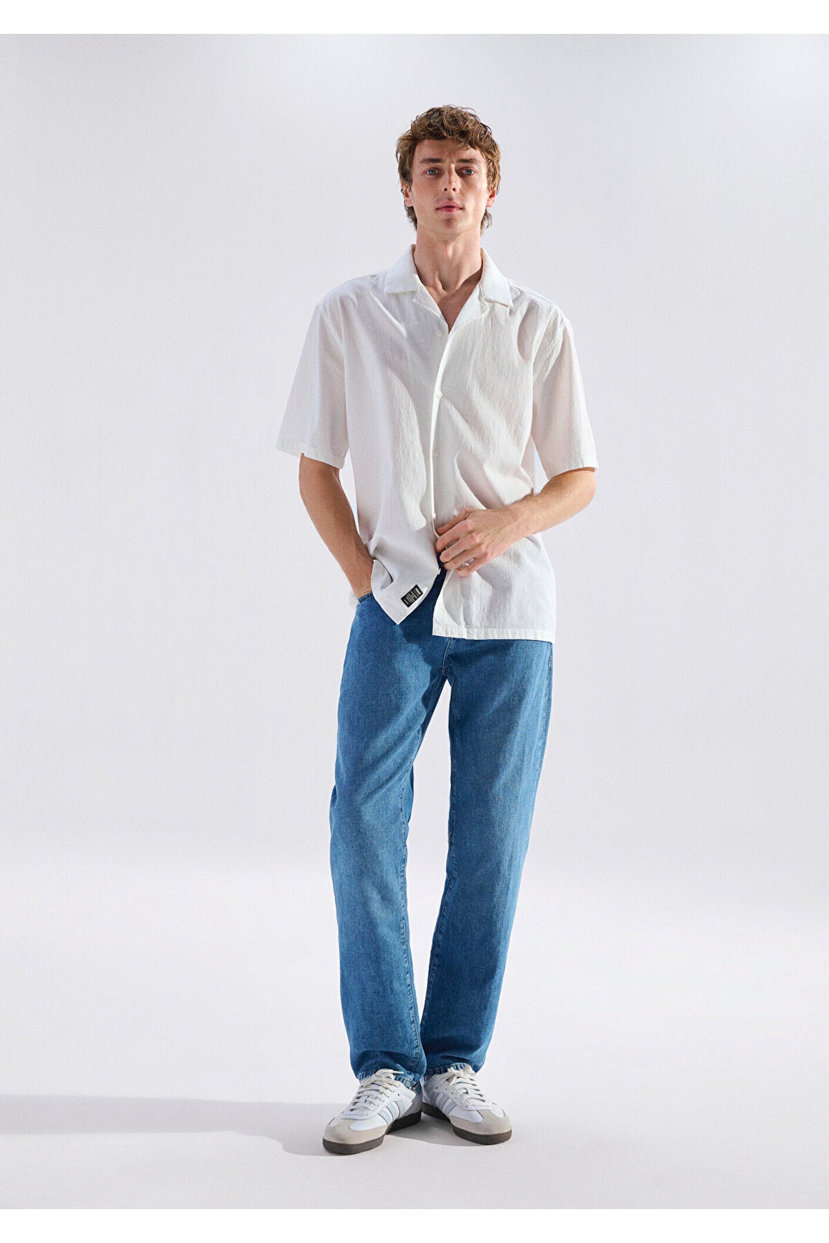 Lisbon Edition indigo Mavi Linen Blend Jeans 0010039-A3297 - MALLTURK