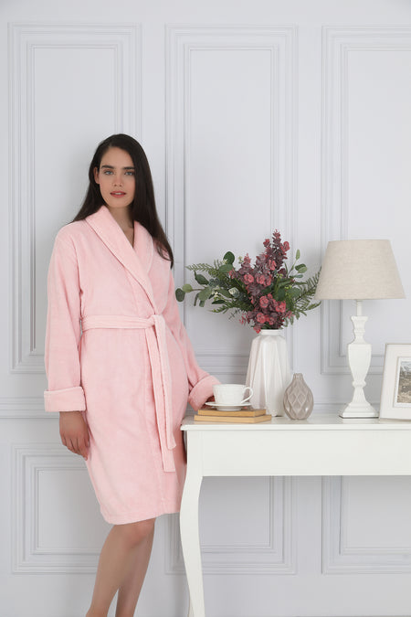 Ozdilek Sadem Organic Acacia Shawl Collar Bathrobe - MALLTURK