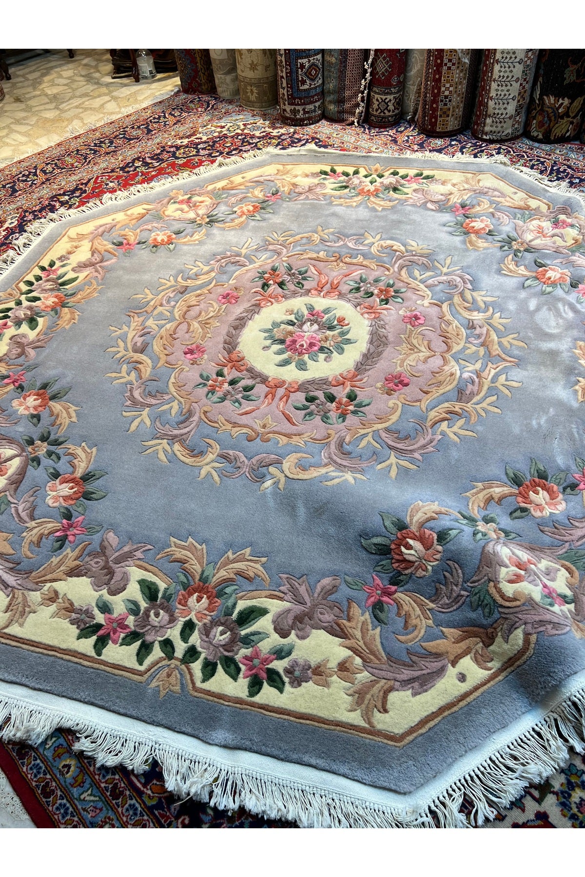 RD RAMAZAN DAG Hand Rug Art Hand-Woven Embossed Yuvarlak Chinese Rug Premium Quality Wool Weave Size 260x260 - MALLTURK