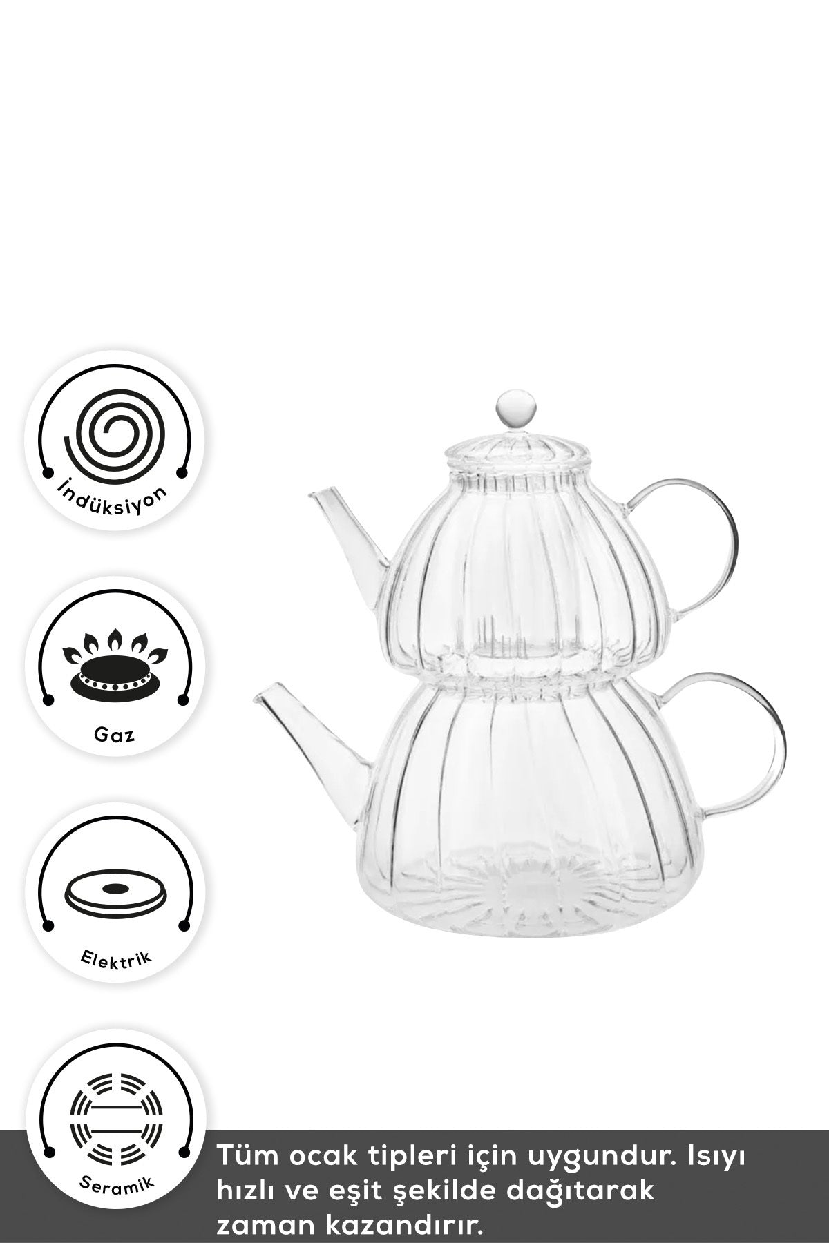 Karaca Lori Borosilicate Glass Mini Teapot - MALLTURK