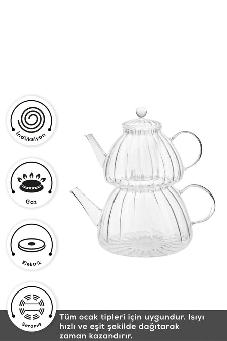 Karaca Lori Borosilicate Glass Mini Teapot - MALLTURK