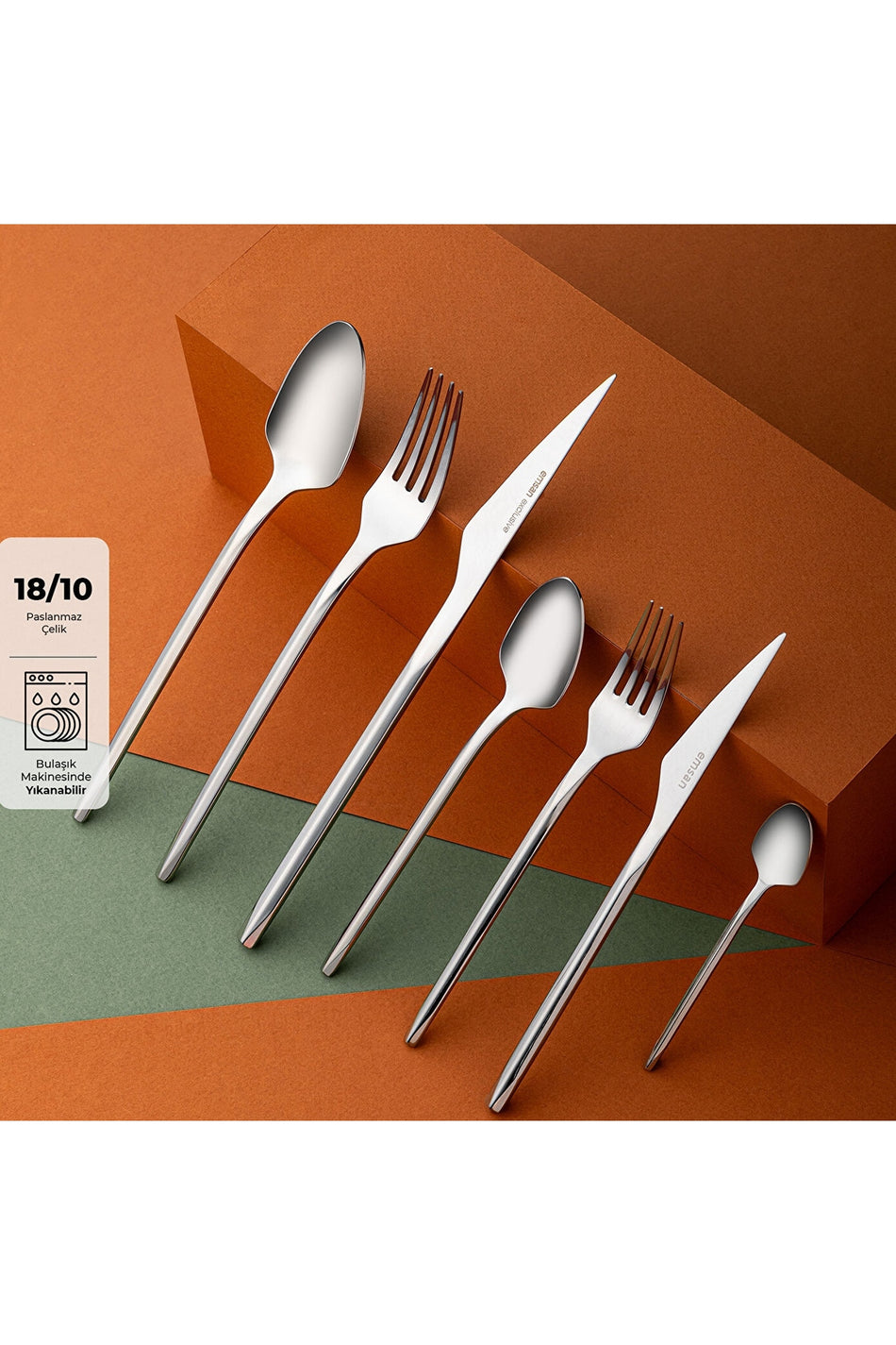 Emsan arven 84 Piece 12 Place Setting Boxed Flatware Set - MALLTURK