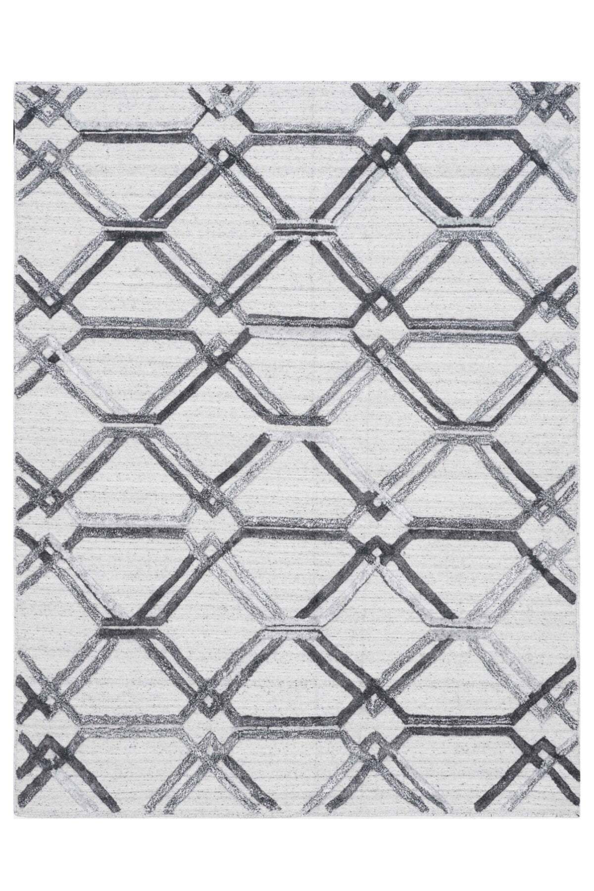Naar Hali Adorno KC 934 Grey Modern Handwoven Bamboo Rug - MALLTURK