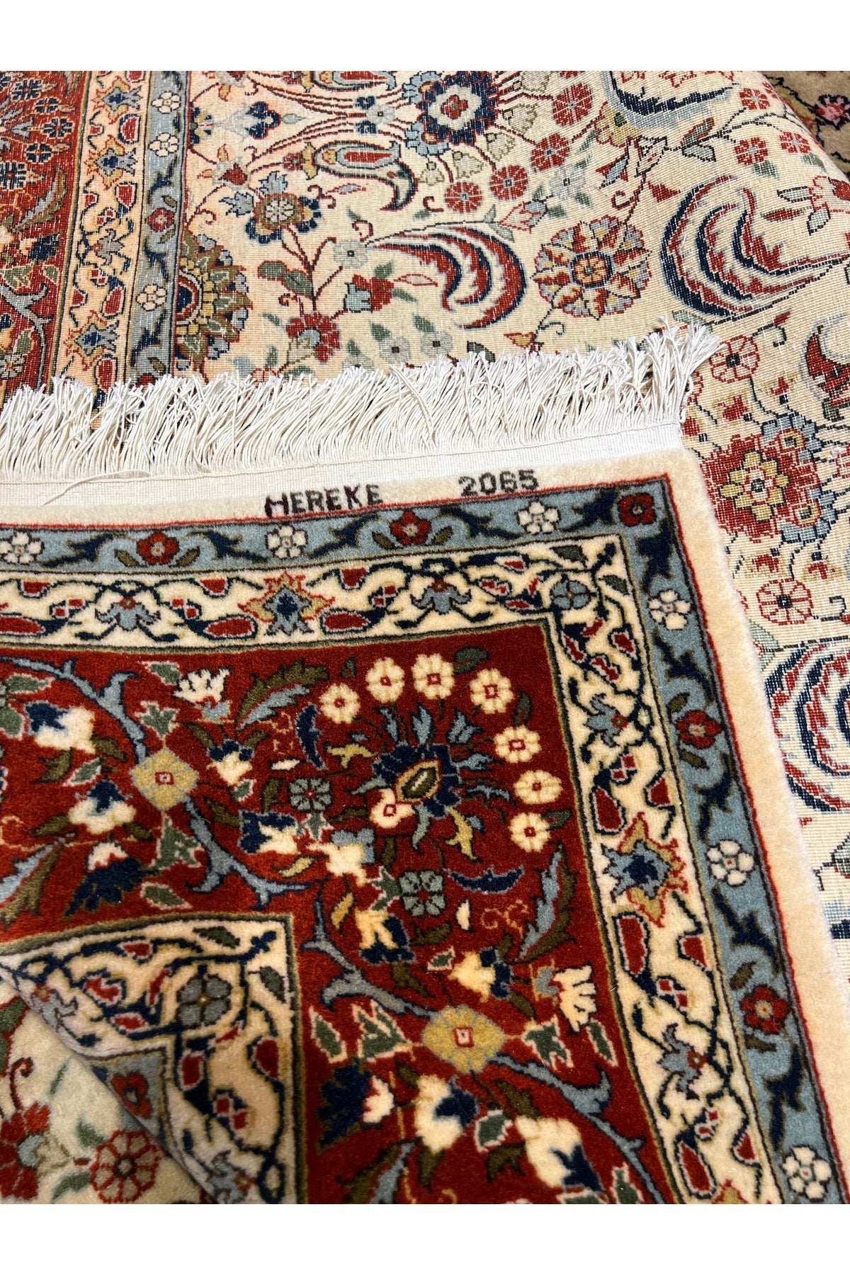 RD RAMAZAN DAG Hand Rug Art Hand-Woven Hereke Rug Seven Mountains Flower Design Size 300x200 - MALLTURK