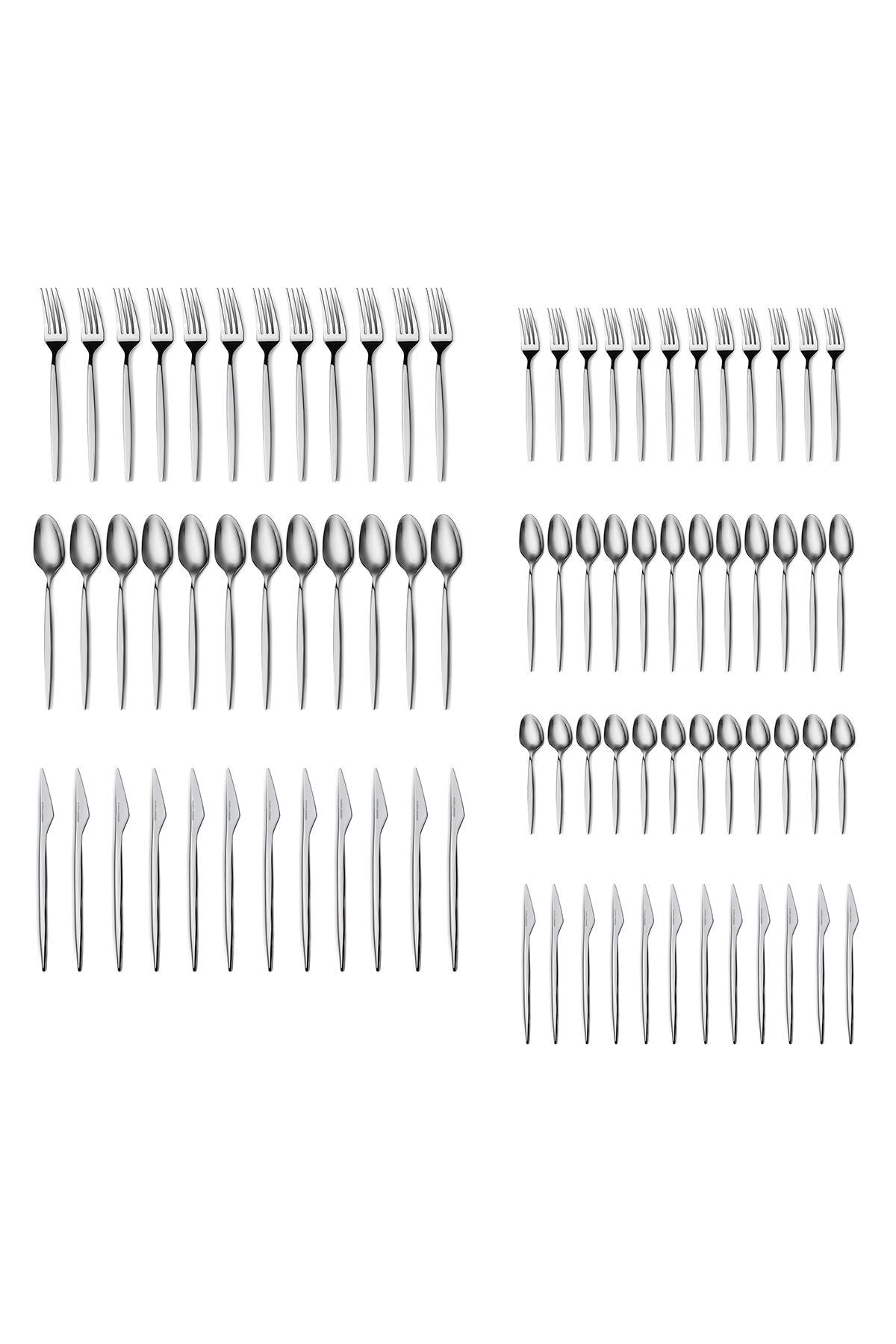 Karaca thor 84 Piece 12 Place Setting elegance Boxed Flatware Set - MALLTURK
