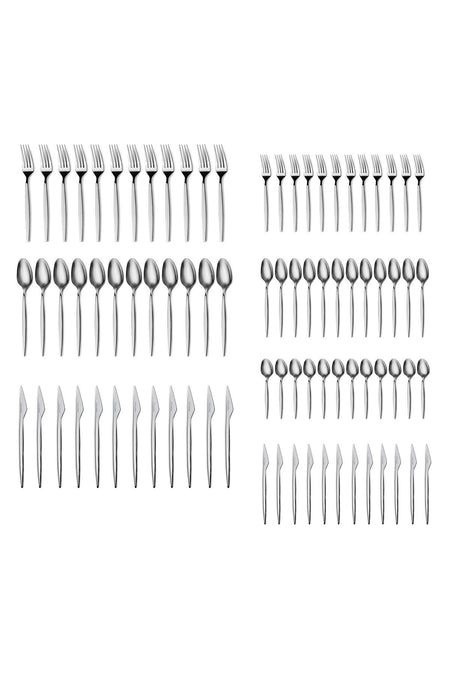 Karaca thor 84 Piece 12 Place Setting elegance Boxed Flatware Set - MALLTURK