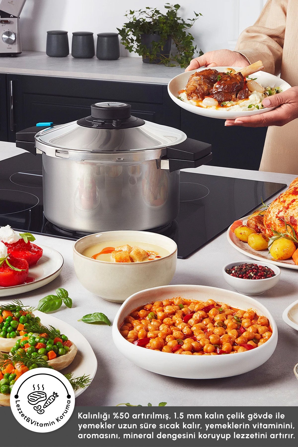 Karaca Quick And Safe induction Base Pressure Cooker Set 4+6 Lt - MALLTURK