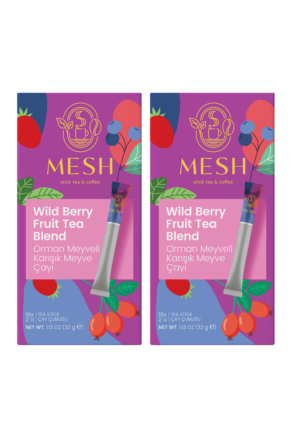 Mesh Stick Forest Fruit Herbal Tea Mixed Fruit Tea 2 Packs in 1