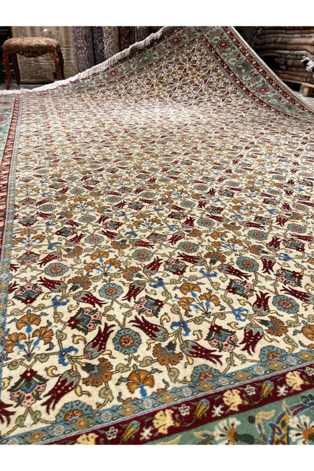 RD RAMAZAN DAG Hand Rug Art Hand-Woven Hereke Rug Lalezar Design Premium Quality Size 395x255 - MALLTURK