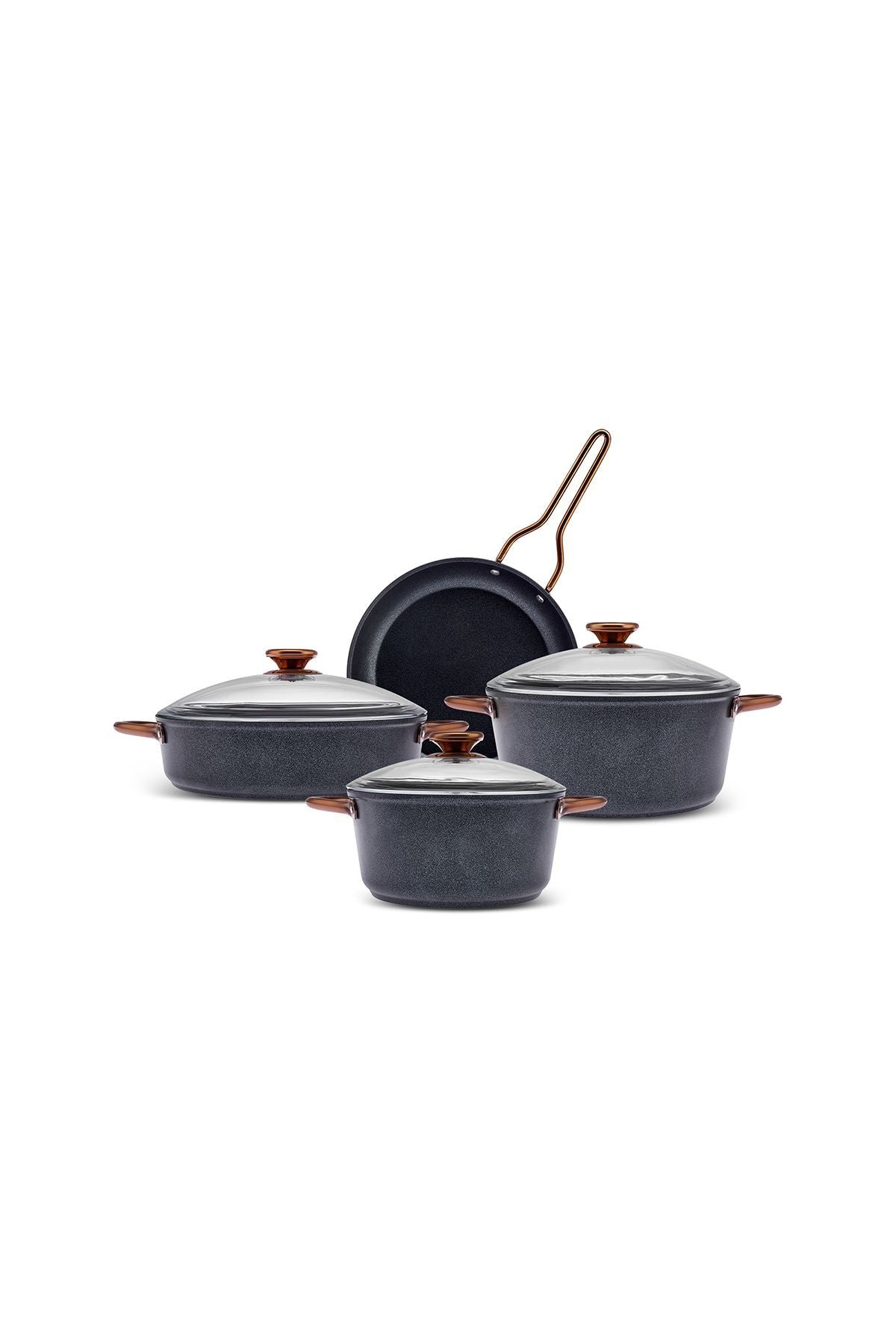 Karaca Biodiamond Expert Rosegold 7 Piece Cookware Set - MALLTURK
