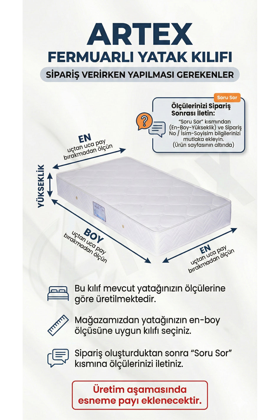 Artex Kilif Cotton Quilted Mattress Protector - MALLTURK