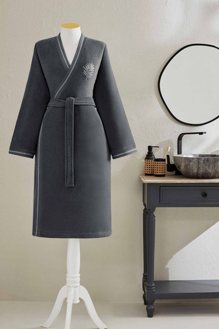 Ozdilek Rowan Embroidered Kimono Bathrobe - MALLTURK