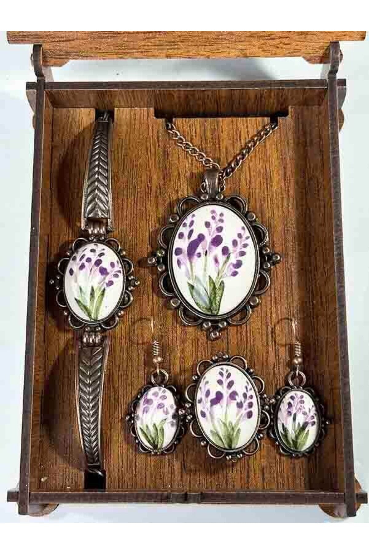 Cini Evi Sumbul Patterned Iznik Tile Jewelry Set - MALLTURK