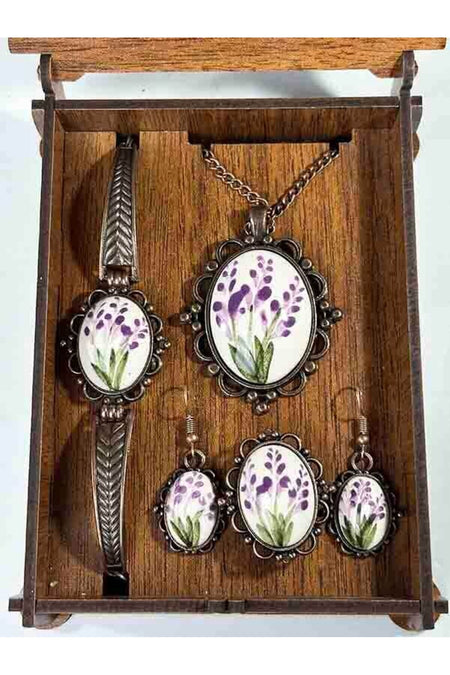 Cini Evi Sumbul Patterned Iznik Tile Jewelry Set - MALLTURK