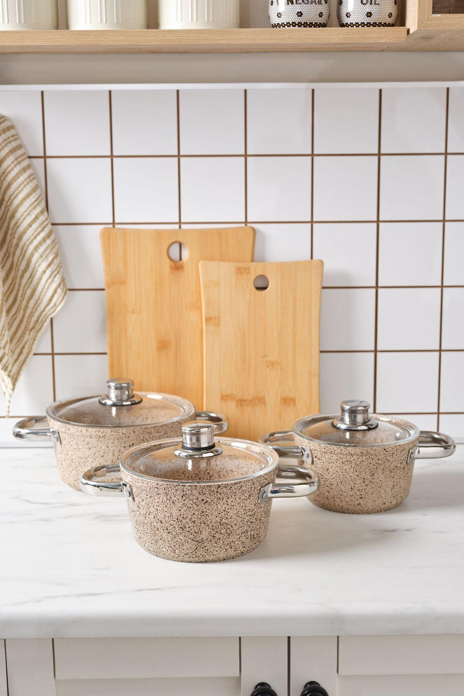 Karaca Biogranit Nare 6 Piece Midi Cookware Set Wood - MALLTURK