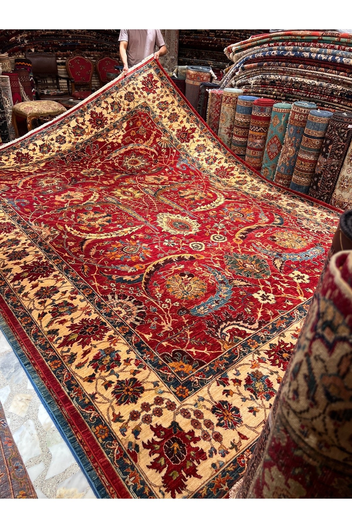 RD RAMAZAN DAG Hand Rug Art Hand-Woven Afgan Rug 380x270.. - MALLTURK