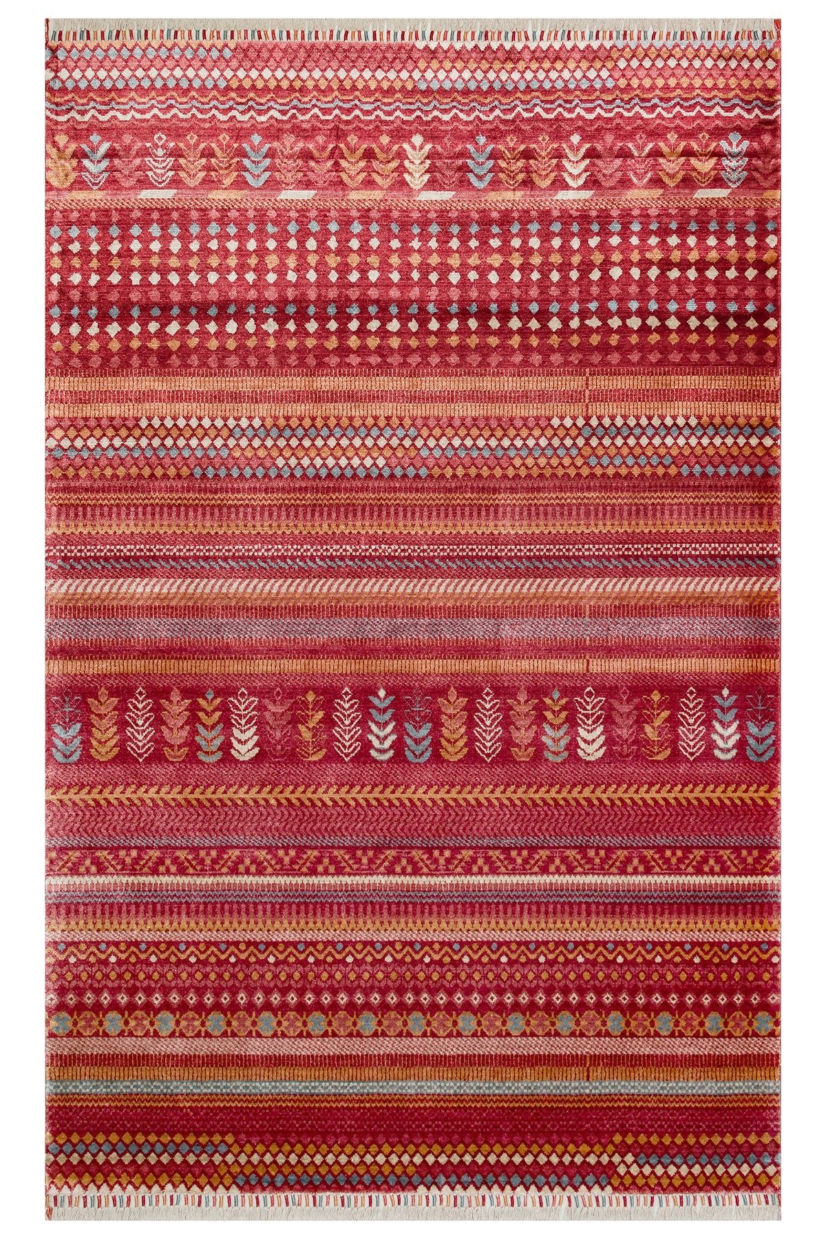 Eko Hali ZARA ZR 19 Red Multiy is a special loom rug shaped by the intensive handiwork of women from Usak. - MALLTURK