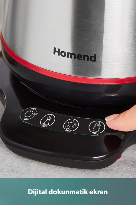 HOMEND Royaltea 1708H Stainless Steel Talking Tea Maker inox-Black 1800 W - MALLTURK