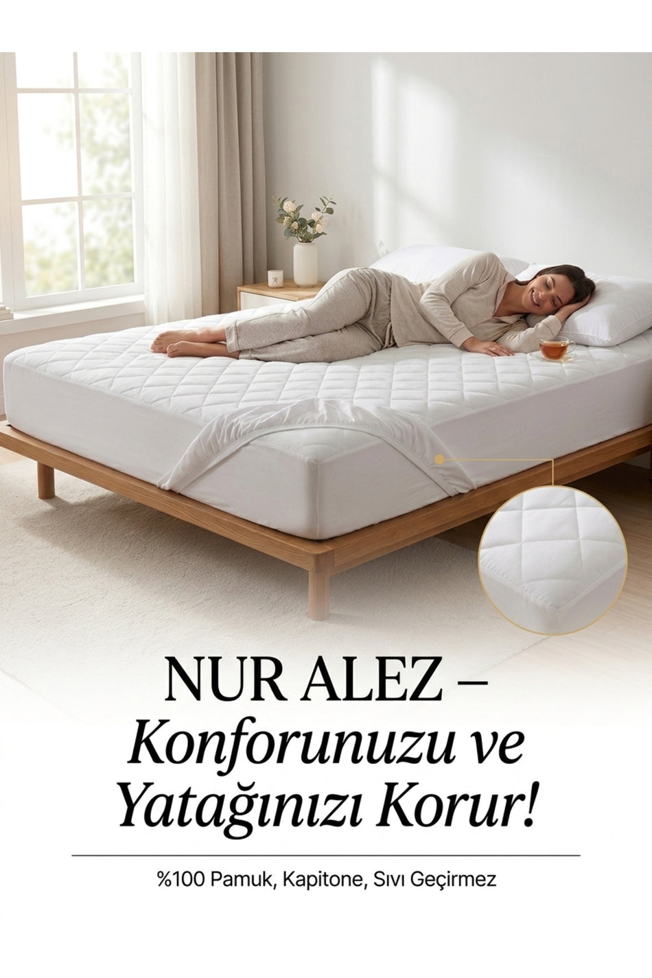 NUR Waterproof Cotton Quilted Fitted Mattress Protector - MALLTURK