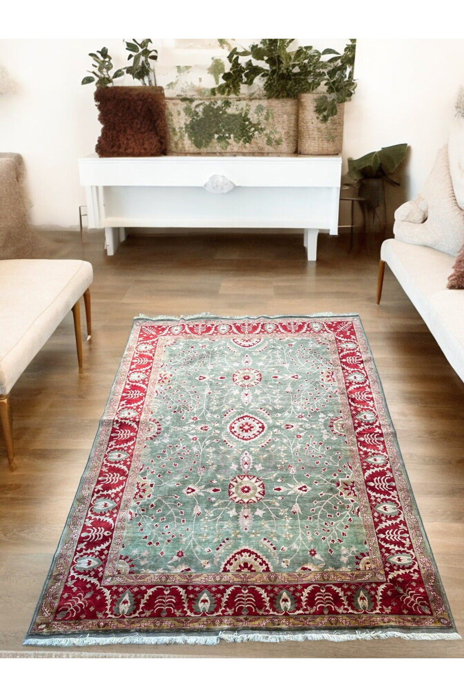 Sirvan Handwoven Afghan Usak Carpet - 201x295 - MALLTURK
