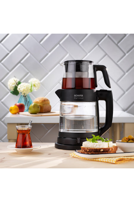 Schafer Optimal Electric Glass Tea Maker - Black - MALLTURK