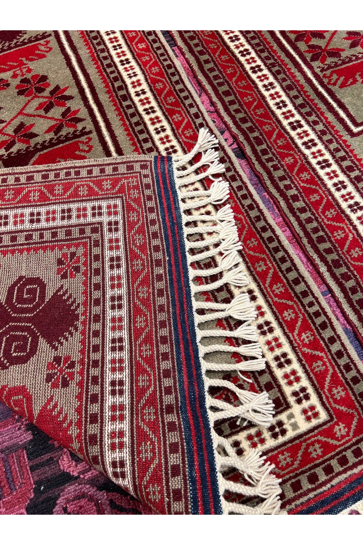 RD RAMAZAN DAG Hand Rug Art Hand-Woven Yagcibedir Rug Wool Fringe with Kirman Wool Woven Size 160x90..