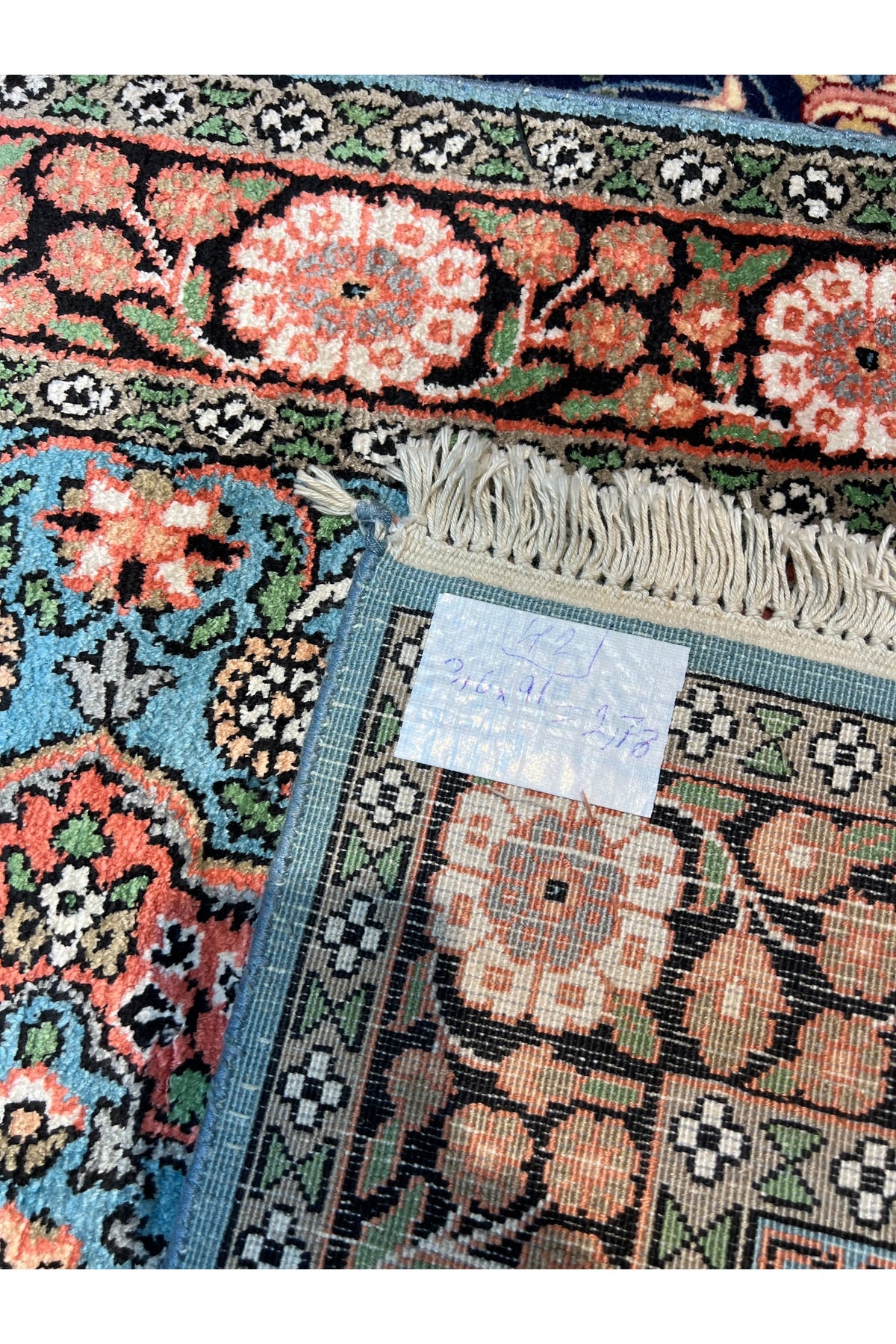 RD RAMAZAN DAG Hand Rug Art Hand-Woven Iranian Kashmir Silk Rug Size 306x80 - MALLTURK