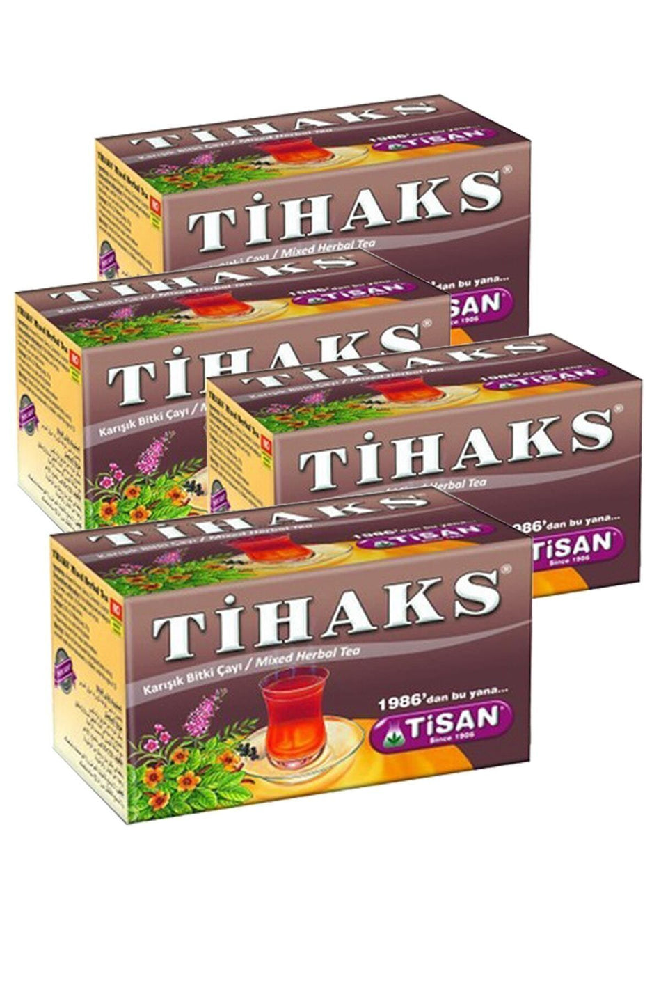 Tisan 4 Kotak Kantong Teh Herbal Campuran Tihaks Tilax, Kemasan 4.
