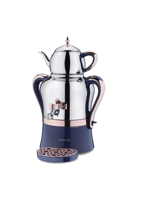 KORKMAZ A843-01 Hanedan Azura inox/Rosegold Samovar - MALLTURK