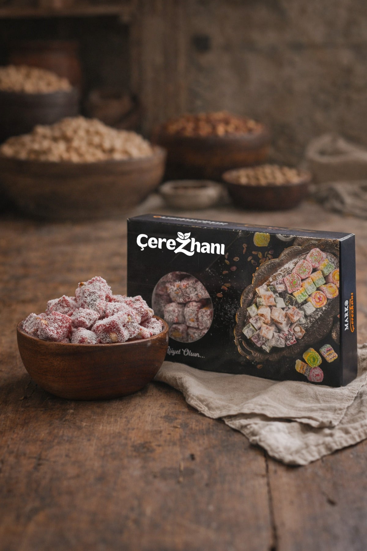 Cerezhani Pomegranate Flavored Pistachio Double Roasted Turkish Delight 500 g - MALLTURK