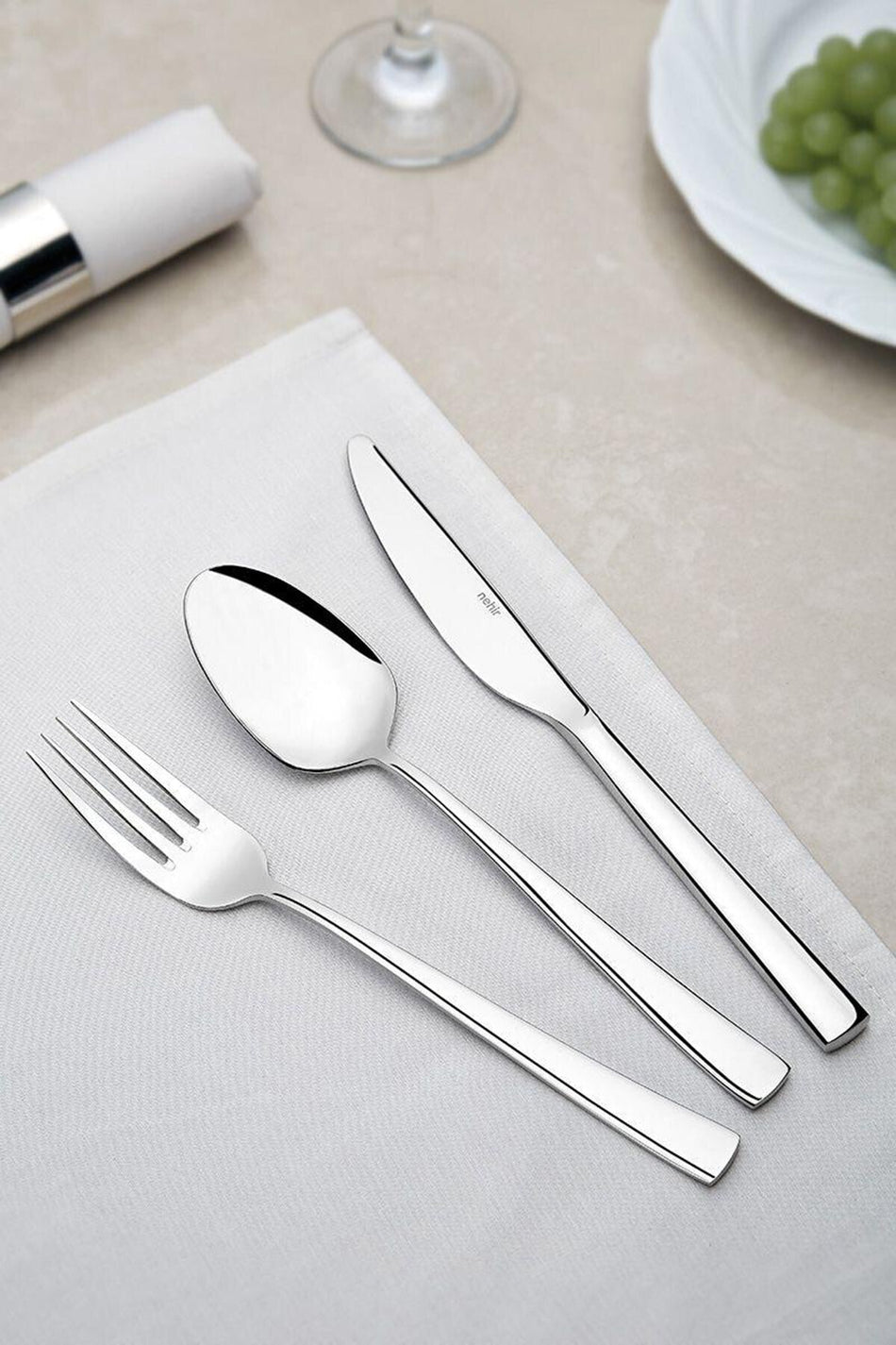 Nehir deri Boxed deniz Plain Model 89 Piece Flatware Set - MALLTURK