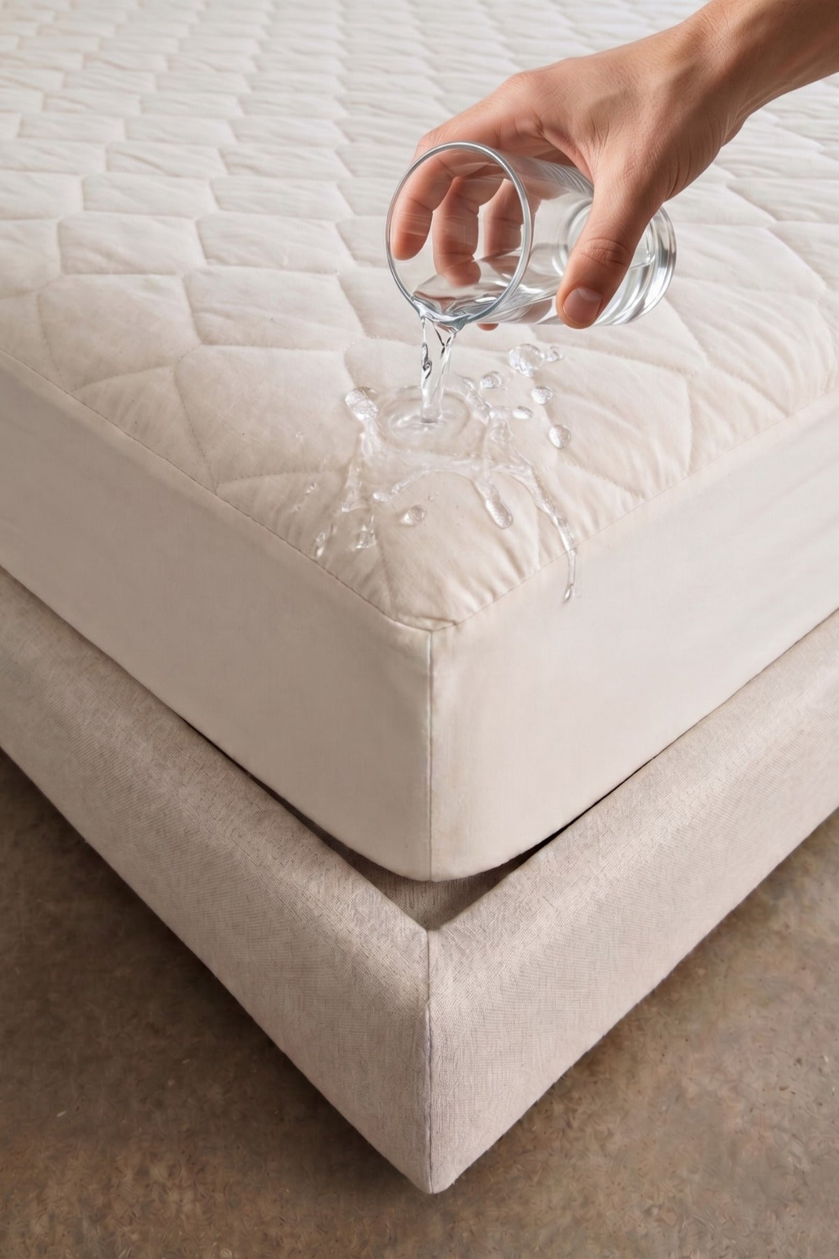 Alez Fabrikasi Waterproof Cotton Quilted Fitted Mattress Protector - MALLTURK