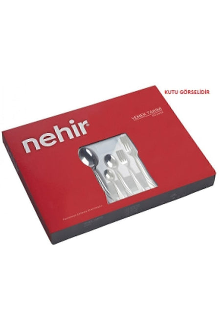 Nehir fiesta Plain 72 Piece 12 Place Setting bicakli Fork Spoon Set - MALLTURK