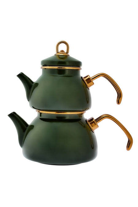 Emsan Artisan Mini Enamel Teapot, Green - MALLTURK