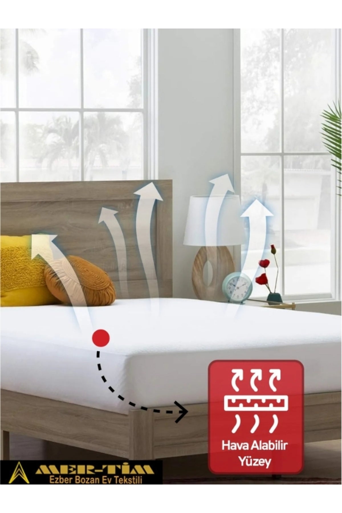 mer-tim ezberbozan ev tekstili Mer tim Waterproof Fitted Mattress Protector - MALLTURK