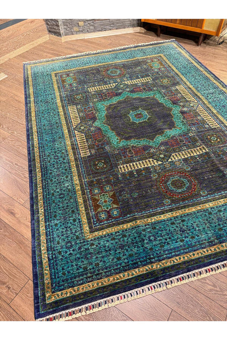 Rustikev Afgan Hand-Woven Memluk Rug 186 x 252 - MALLTURK
