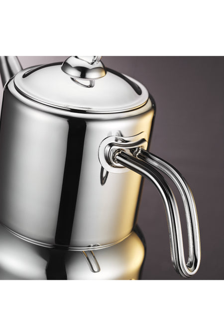 Aryildiz Vento Large Teapot Set with Striped Steel Handle - MALLTURK
