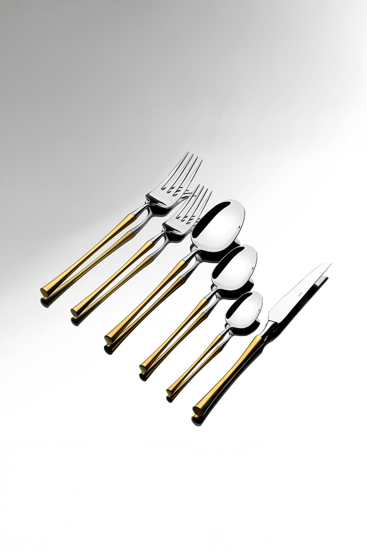 Nehir marbella altin Plain 6 Place Setting 36 Piece Boxed Flatware Set - MALLTURK