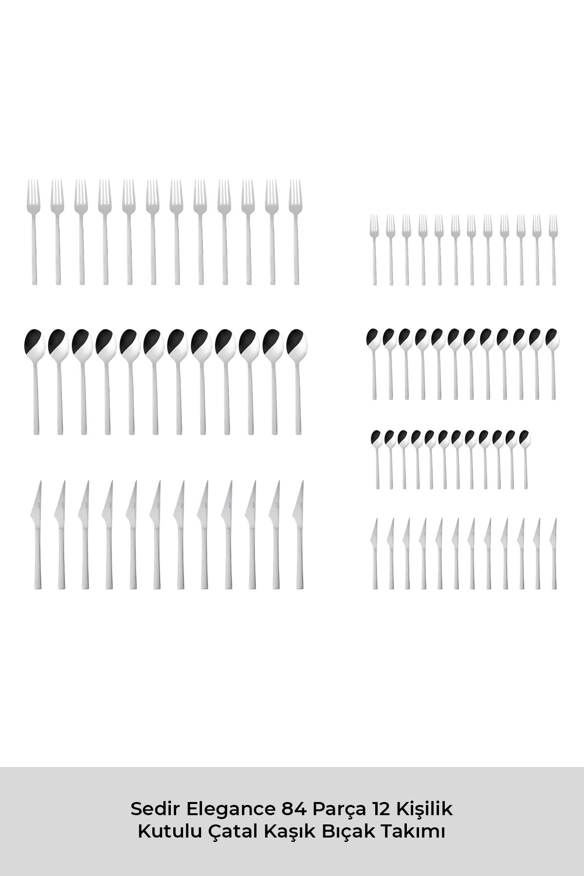 Emsan sedir elegance 84 Piece 12 Place Setting Flatware Set Boxed - MALLTURK