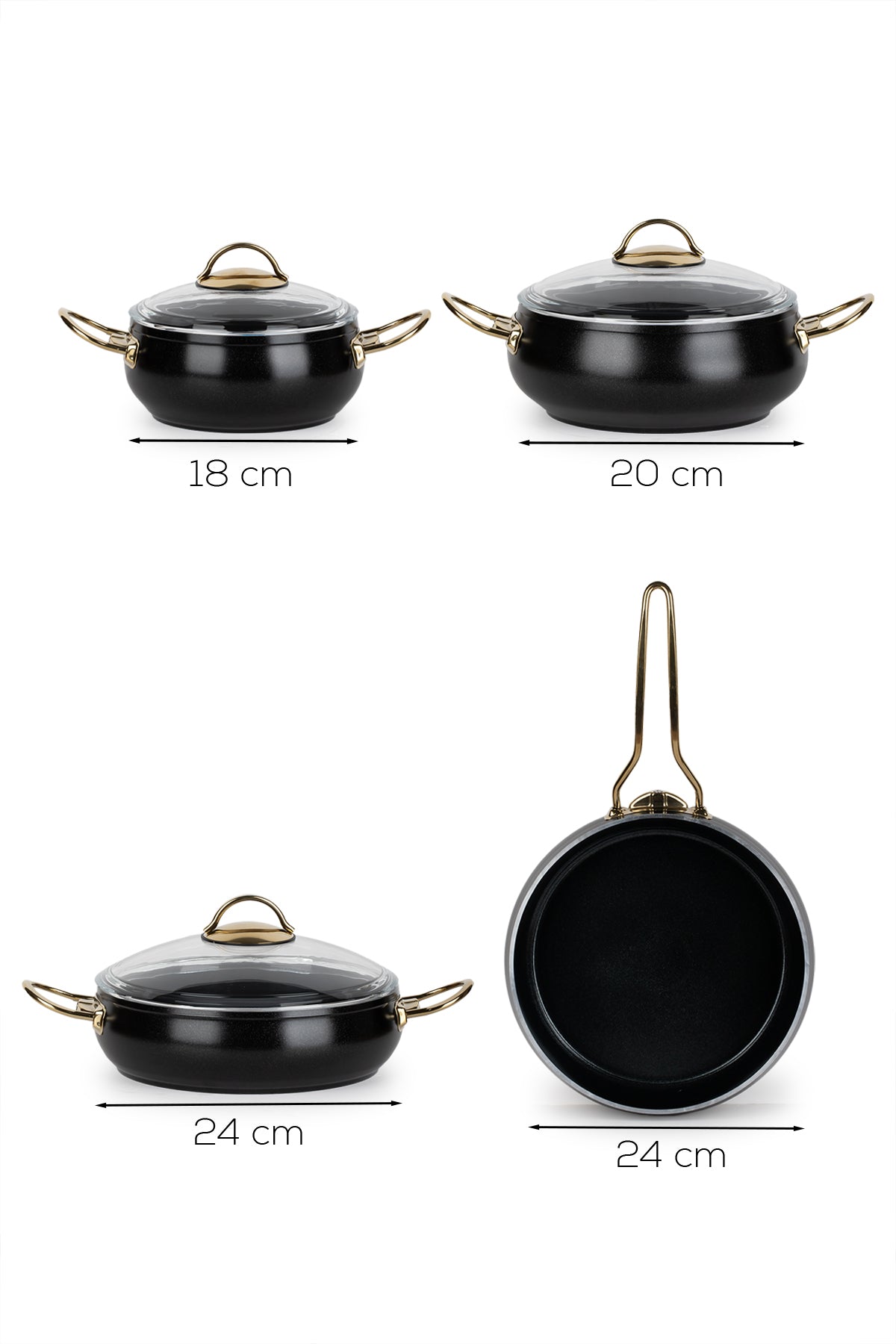 Lines L-5094 Yonca Guvec 7 Piece Kure Cookware Set Altin Kulp