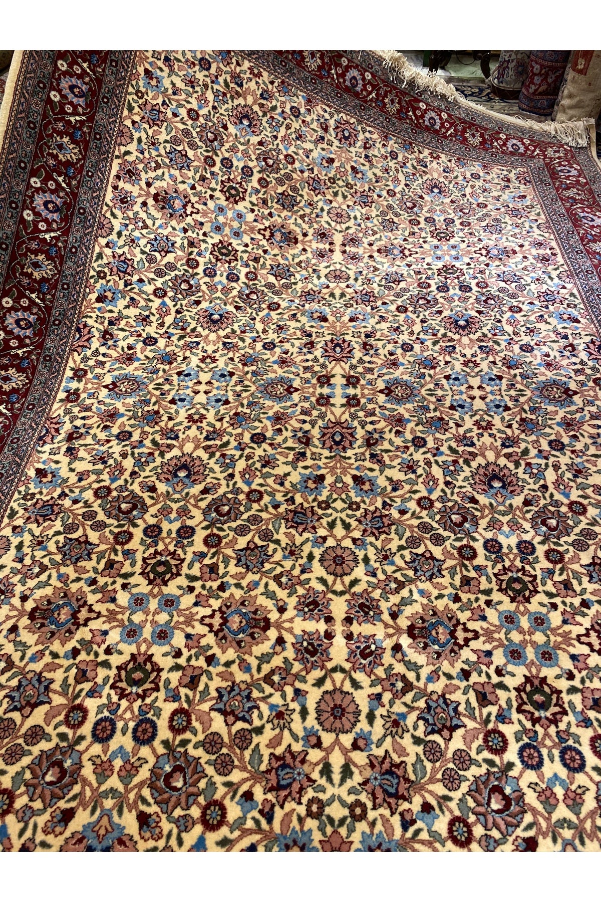 RD RAMAZAN DAG Hand Rug Art Hand-Woven Sumerbank Hereke Rug Lalezar Design Cotton Base Wool Weave olup Natural Dye 3x2 - MALLTURK