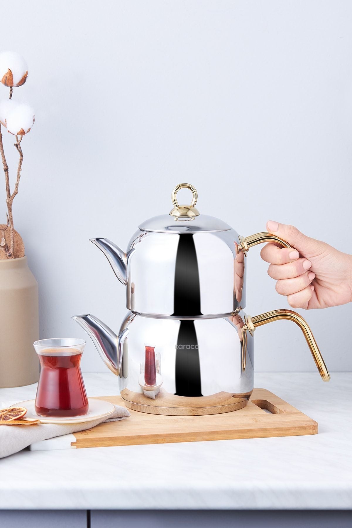 Karaca Urban Midi induction Base Teapot Set Gold - MALLTURK