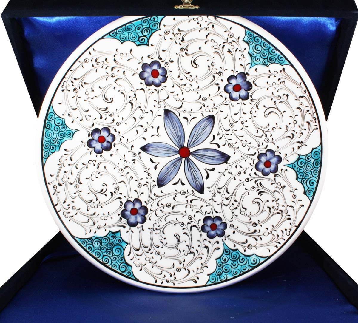 Cini Evi Ozur Dilerim Gift Special Design Flower Iznik Tile Plate - MALLTURK