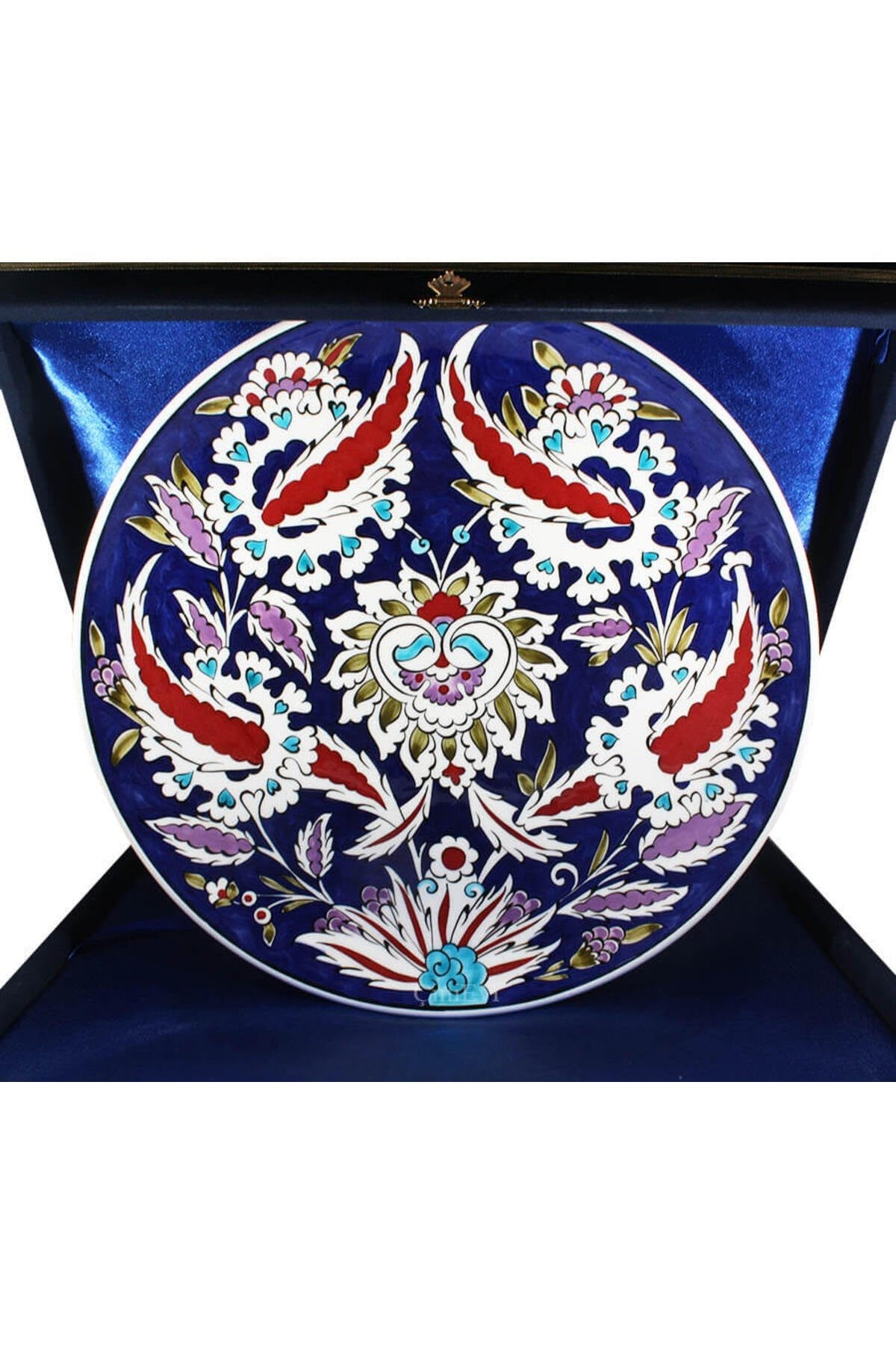 Cini Evi Hatayi Motif Iznik Tile Plate - MALLTURK