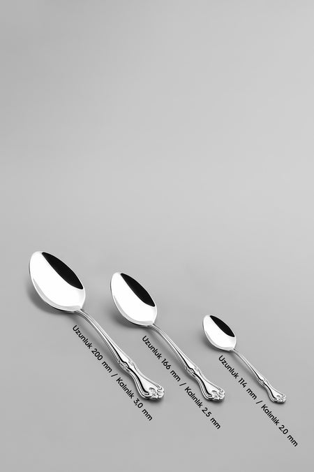 Nehir lalezar Plain 12 Place Setting 89 Piece Boxed Flatware Set - MALLTURK