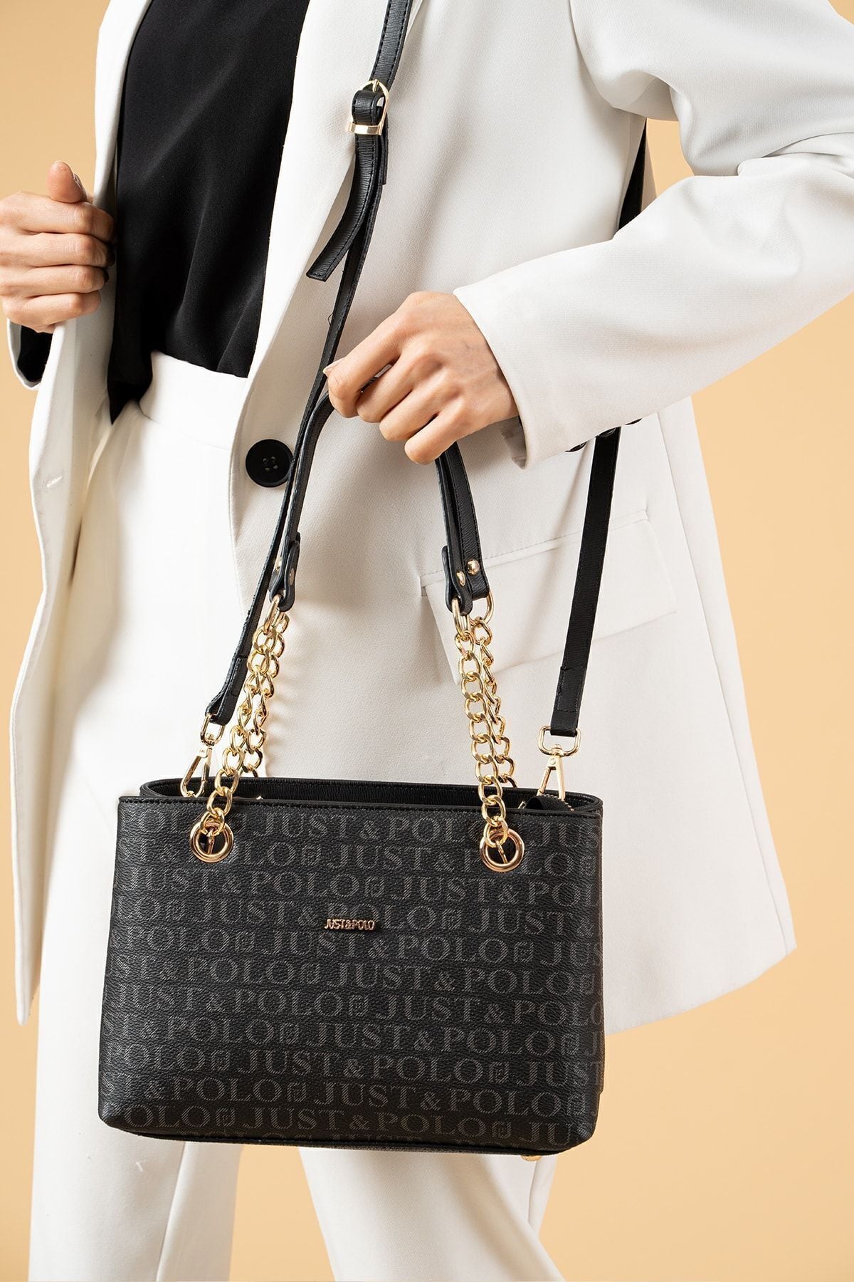 Just Polo Women's Bag JPM2181 Black Medium Size - MALLTURK