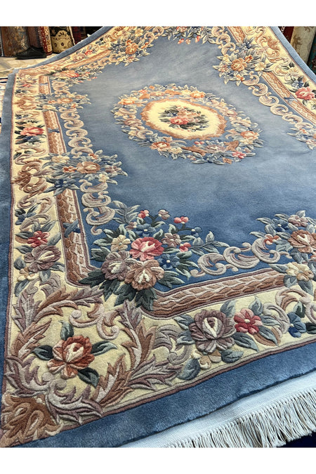 RD RAMAZAN DAG Hand Rug Art Hand-Woven Embossed Chinese Rug Premium Quality Blue Color Wool Weave Exceptional Bir Urun Size 300x200 - MALLTURK