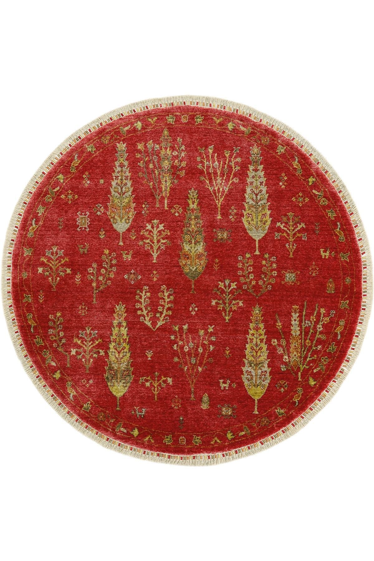 Cool Hali Galata 08 Red Carpet Living Room Carpet Bohemian Scandinavian Carpet Bamboo Carpet Handwoven Round Hallway Carpet - MALLTURK