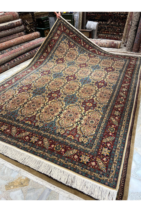 RD RAMAZAN DAG Hand Rug Art Hand-Woven Hereke Rug Star Pattern Design Sumerbank Weave Size 330x240 - MALLTURK