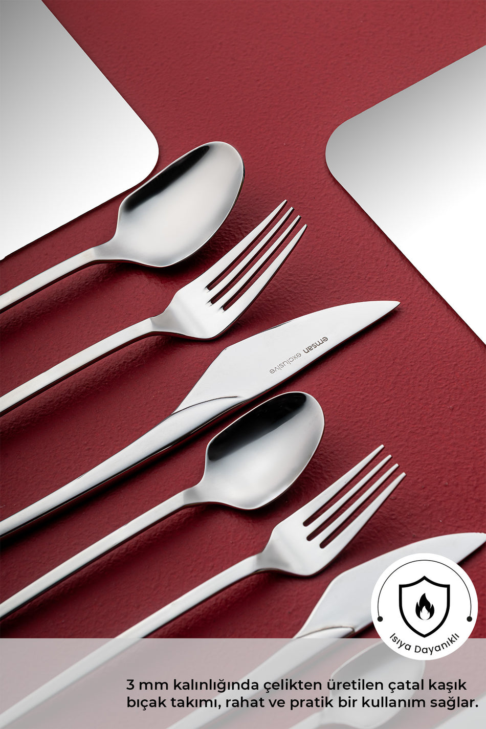 Emsan fair 84 Piece 12 Place Setting Boxed Flatware Set - MALLTURK